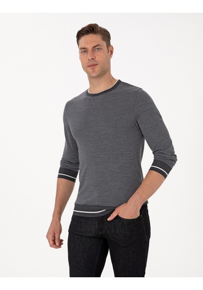Pierre Cardin Erkek Açık Gri Melanj Kazak /triko 50315712-vr091 Açık Gri Melanj