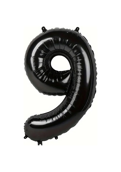 Beysüs Siyah 9 Rakam Folyo Balon 80 Cm siyah