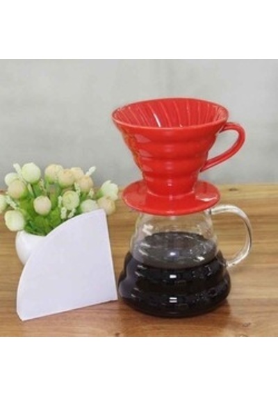 Epinox FSK-2 Seramik Kahve Demleme Dripper Kırmızı