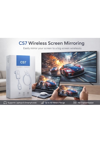Kablosuz Hd Görüntü Aktarıcı Seti - 50m Menzil, Usb-c Verici Ve Alıcı, Plug & Play, Hdmı De