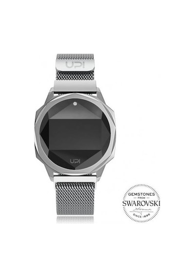 Unisex Icon Bıg Sılver Swarovskı Topaz Kol Saati Gri