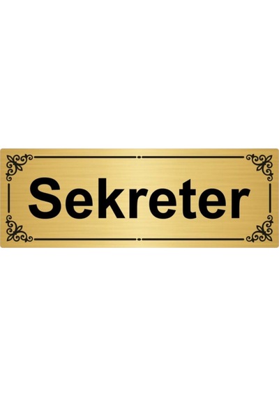 Sekreter 7x20cm Altın Renk Metal Yönlendirme Levhası