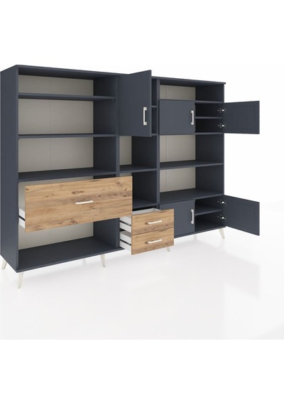 Hyperion Dolap 13 Raflı 3 Çekmeceli 5 Kapaklı 220x44x163 Antrasit-antrasit/çam Antrasıt/atlas Çam - Antrasıt Hyperion Dolap 13 Raflı 3 Çekmeceli 5 Kapaklı 220x44x163 Antrasit-antrasit/çam Antrasıt/atlas Çam - Antrasıt