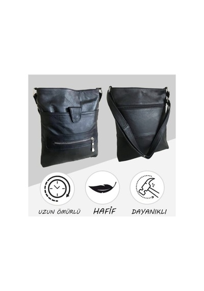 Bag Ard Bagard Hakiki Deri Crossbody Postacı Çanta 4005heybefermuarlı Siyah