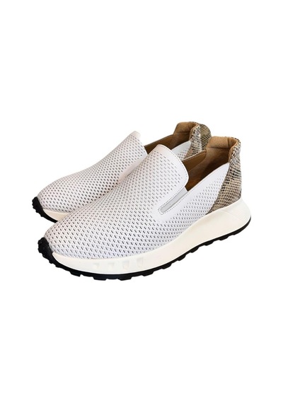 Beyaz Hakiki Deri Yanları Lastikli Comfort Taban Sneaker Beyaz