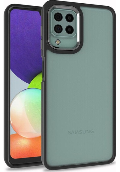 Galaxy A22 4g Kılıf Zore Flora Kapak Siyah
