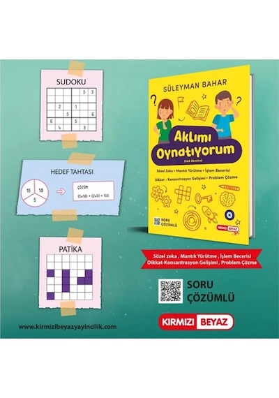 Kırmızı Beyaz Aklımı Oynatıyorum Çözümlü Dikkat Zeka Mantık Konsantrasyon Zeka Akademisi Kitabı