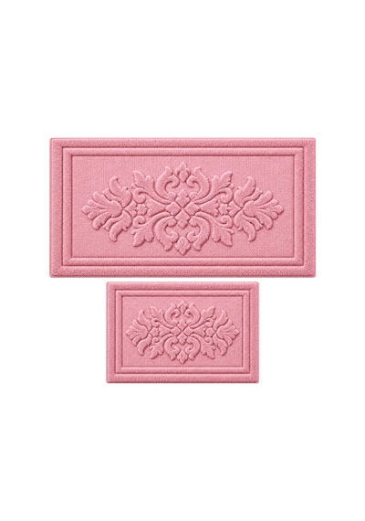 Banyo Paspas Seti 2'li-makinede Yıkanabilir-leke Tutmaz Klozet Takımı 60x100-40x60cm Pembe1 - 931611265 Pembe1