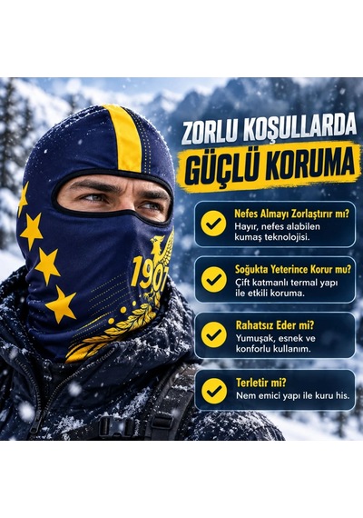 Teorastore Taraftar Maskesi Kışlık Unisex Termal Balaklava Boyunluk Nefes Alabilen Rüzgara Dayanıklı Kırmızı