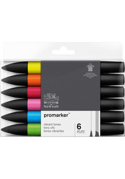 Promarker Kalem 6 Renk Set Güçlü Tonlar