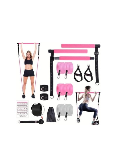 Ayarlanabilir Pilates Bar Seti, Kapı Askılı Çantalı Egzersiz İmkanları Altın