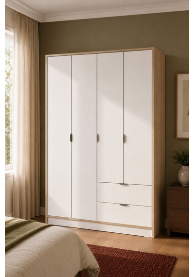 Home Liva 4 Kapaklı Gardırop 128x182x44 Cm Krem - 912185085 Krem Home Liva 4 Kapaklı Gardırop 128x182x44 Cm Krem - 912185085 Krem