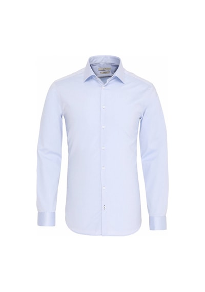 Kip Mavi Slim Fit Uzun Dokuma Klasik %100 Pamuk Gömlek