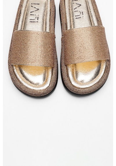 Luvishoes Luvi Shoes Oeste Altın Taşlı Tek Bantlı Kalın Tabanlı Kadın Terlik Altın Luvishoes Luvi Shoes Oeste Altın Taşlı Tek Bantlı Kalın Tabanlı Kadın Terlik Altın