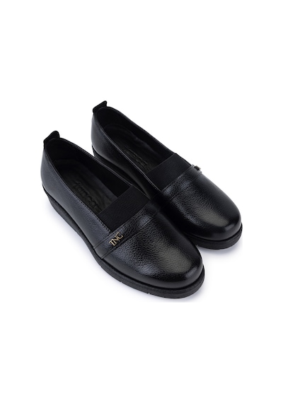 Tamer Tanca Kadın Hakiki Deri Siyah Floter Casual Ayakkabı 1095 Sz504 Bn Ayk Sk25-26 Sıyah Fltr Siyah