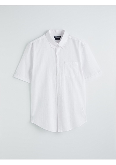 Lcwaıkıkı Classic Beyaz Regular Fit Armürlü Erkek Gömlek
