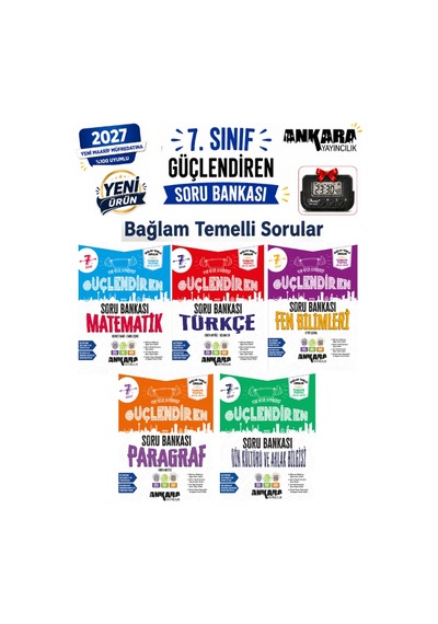 2027 7.sınıf Güçlendiren Mat-fen-türk.-din-parag. Bağlam Temelli %100 Yeni Müfredat Soru Bankası Seti+kronometre