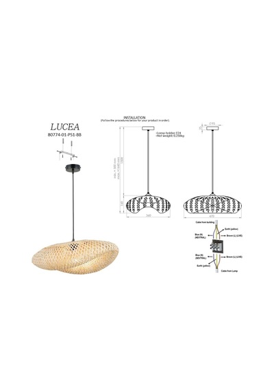 Lucea Marene 07 Küçük Boy 50'lik Bamboo Tekli, Doğal Ahşap Diğer