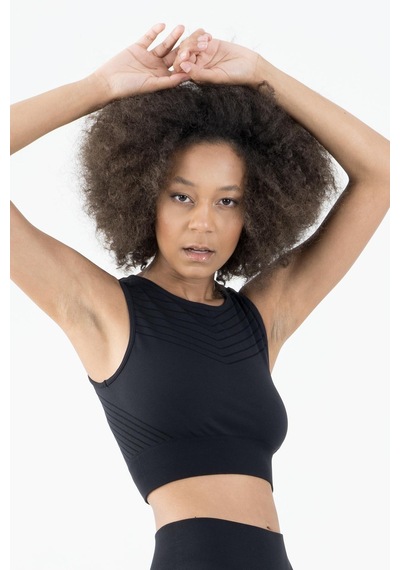 Maraton Active Slimfit Kadın Kapalı Yaka Kolsuz Koşu Siyah Bra 813094-siyah Siyah