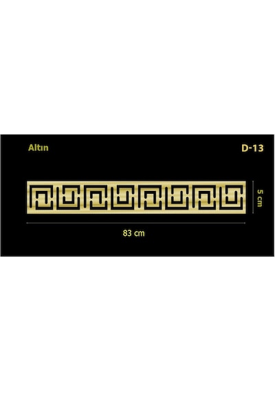 D-13 Altın 83 x 5 cm Sibu Aynalı Pleksi Mobilya Dolap Süsü