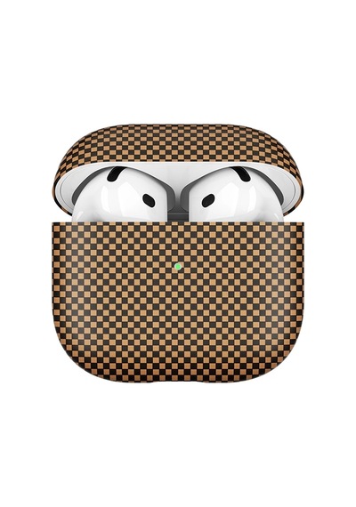 Apple Uyumlu  AirPods 4 Zore Airbag 43 600d Karbon Fiber Kulaklık Kılıfı Gold