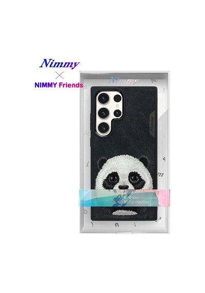 Samsung Uyumlu Galaxy S25 Ultra Magsafe 3d Gerçek Nakışlı Kabartma Detaylı Big Eyes Panda Kılıf Şeffaf