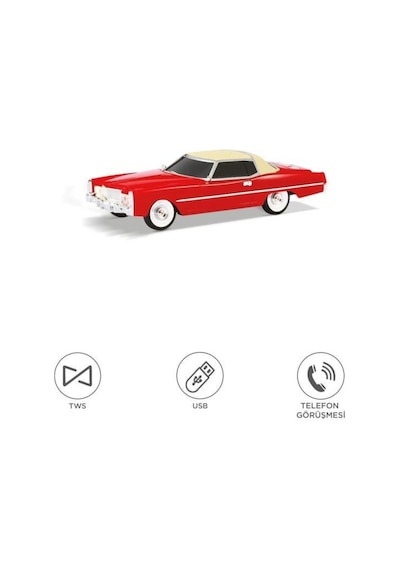 Bluetooth Hoparlör Cadillac 1969 Görünümlü Retro Klasik Araba Tasarımlı 10w Fm Usb Tws Speaker D83