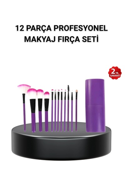12 Li Profesyonel Makyaj Fırça Seti Dökülmeyen Yumuşak Kıllı, Ergonomik Tasarım 57034521