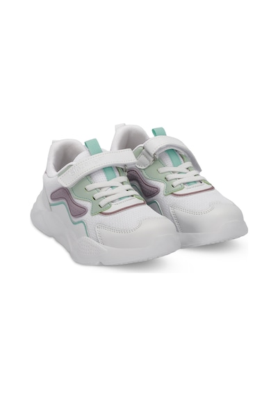 Slazenger PESO I Çocuk Cırt Cırtlı Beyaz / Lila Sneaker