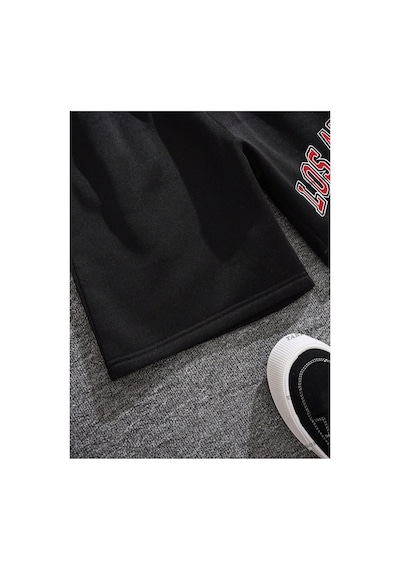 Tarzsokak Y2k Unisex Yaz Şort Bermuda Harajuka Anime Retro Kod-11397 Siyah