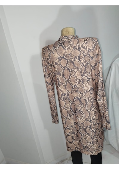Mesa Mayo Battal Tam Leopar Elbise Mayo Leopar