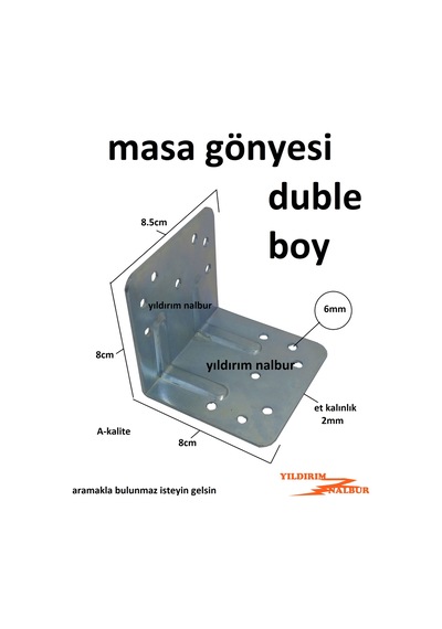 Masa Gönyesi 85x80 Kalın Geniş L Demir L Köşe Büyük Boy