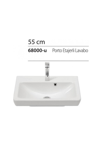 Turkuaz Seramik Cerastyle Porto Dar Lavabo 55CM Sifonsuz