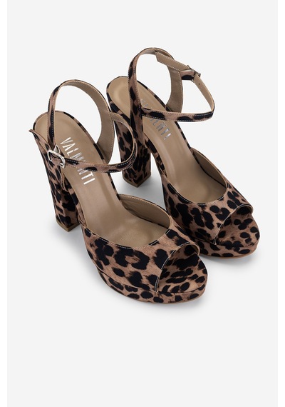 Valmenti Kadın Tekstil Leopar Topuklu Ayakkabı 828 8626 Bn Ayk Y26 Leopar Saten Çok Renkli