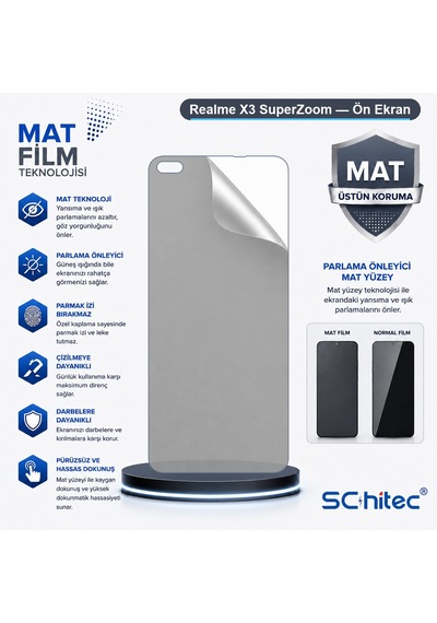 Realme X3 Superzoom Uyumlu Ön Yüzey Mat Hidrojel Ekran Koruyucu