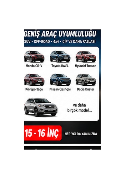 Trobus Kia Carnival I 1998-2005 15-16 İnç Stepne Kılıfı Siyah