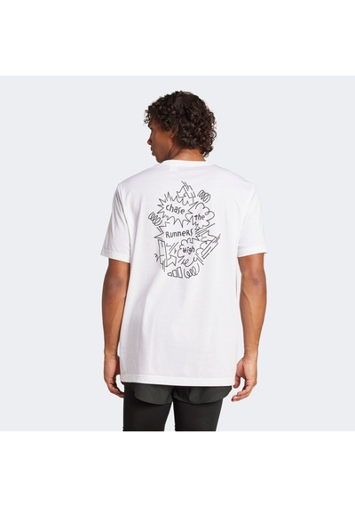 Adidas Running Chase The Runners High Graphic Erkek Beyaz Koşu T-shirt Jy8629