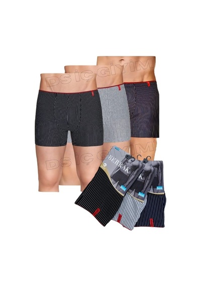Berrak 4433 Erkek Çok Renkli Çizgili Sport Boxer 6 Adet