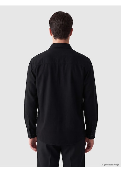 Lcw Eco Siyah Regular Fit Erkek Gömlek Ceket