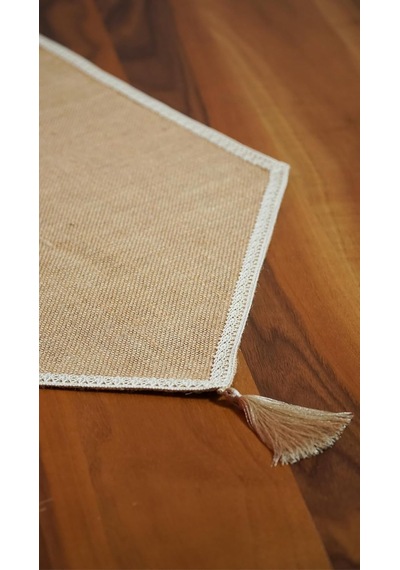 Viemso Dantel Kenarlı Jüt Runner 40x150 Diğer