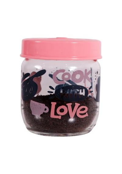 Herevin 139357-810 Desenli Teneke Kutulu Kavanoz Seti 3'lü 425-660-1000 Ml Pembe