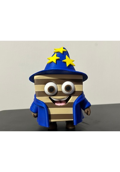 3d Baskı Wizard Wafer - Büyücü Atıştırmalık Biblo - Mavi Pelerinli Ve Şapkalı Koleksiyon Figürü