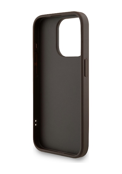 Apple Uyumlu iPhone 15 Pro Max Kılıf Guess Lisanslı Bilek Askı İpli Metal 4g Ve Yazı Logolu Kapak Kahveren