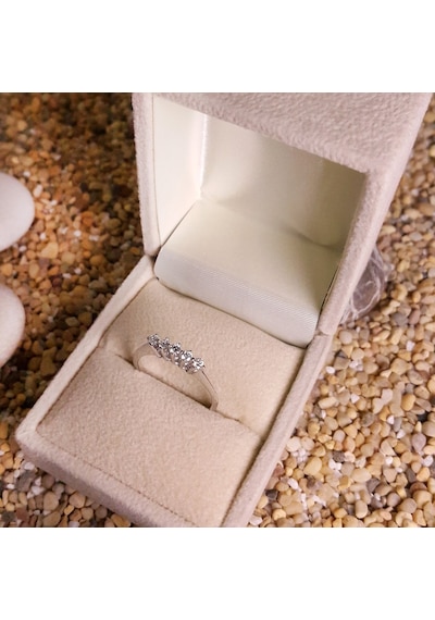Chavin 0.25 Carat Pırlanta Altın 5 Taş Beştaş Yüzük Dh25