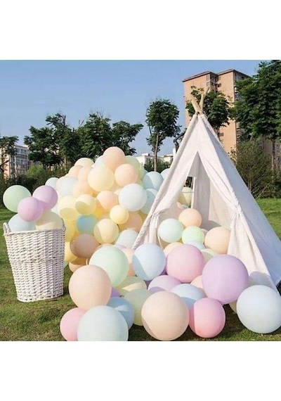 100 Lü Adet Pembe Soft Makaron Balon. Mat Pastel Balon Parti Süsü