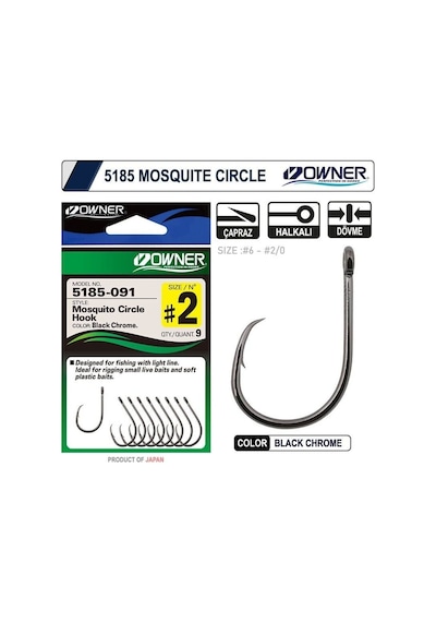 Owner 5185 Mosquito Circle Black Chrome Sinek İğne 1