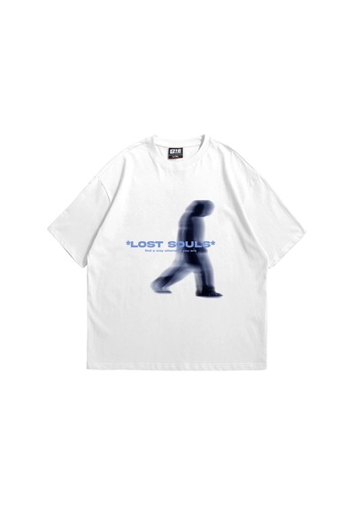 Startmore Lost Souls Baskılı Beyaz Unisex Oversize Beyaz