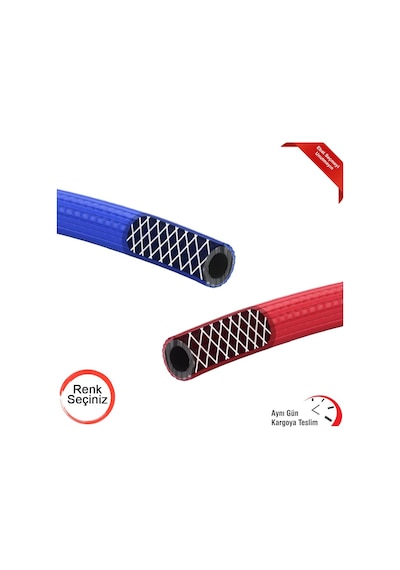 Hava Hortumu Çelik Kompresör Hortumu 8 MM 5 Metre-Mavi N11.42