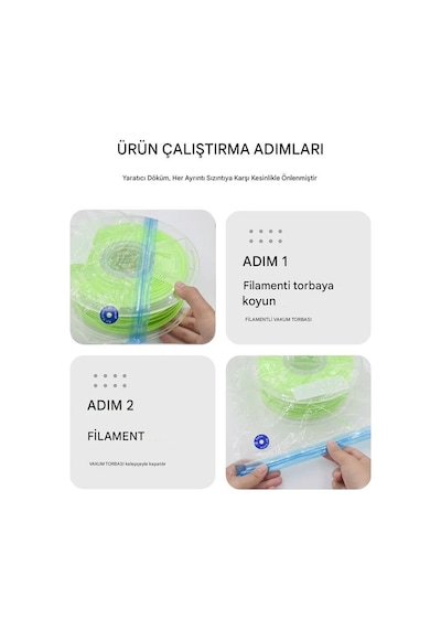 Filament Saklama Poşeti 300x340mm Vakumlu 5 Li Set 3d Yazıcı Filament Koruma