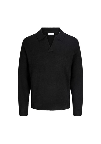 Jack&jones Erkek Relaxed Fit V Yırtmaçlı Yaka Triko Kazak - Soho - 12279214 Siyah